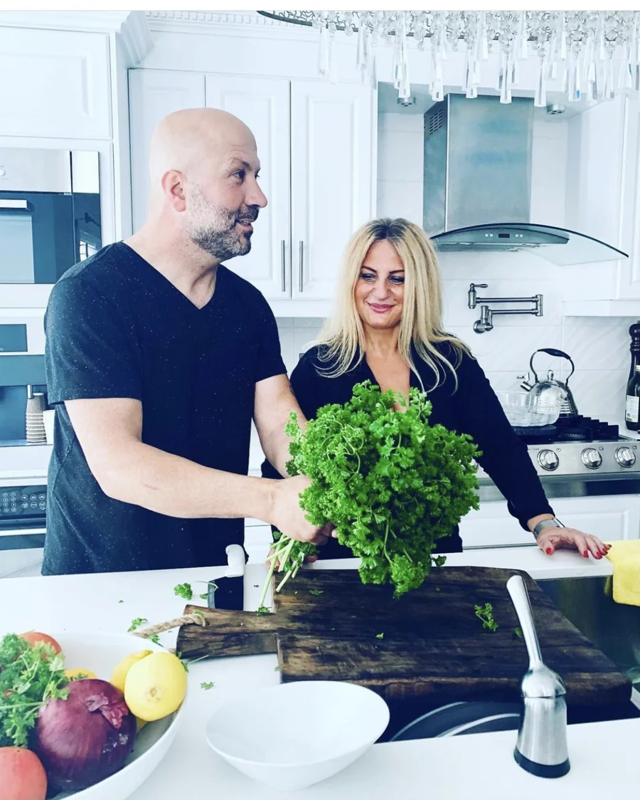 Johnny and Ani preparing food together